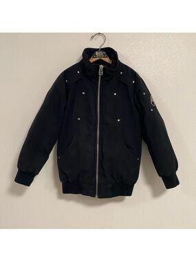 Moose Knuckle Canada Bomber Jacket Kids Small Black Goose Down coat Jacket